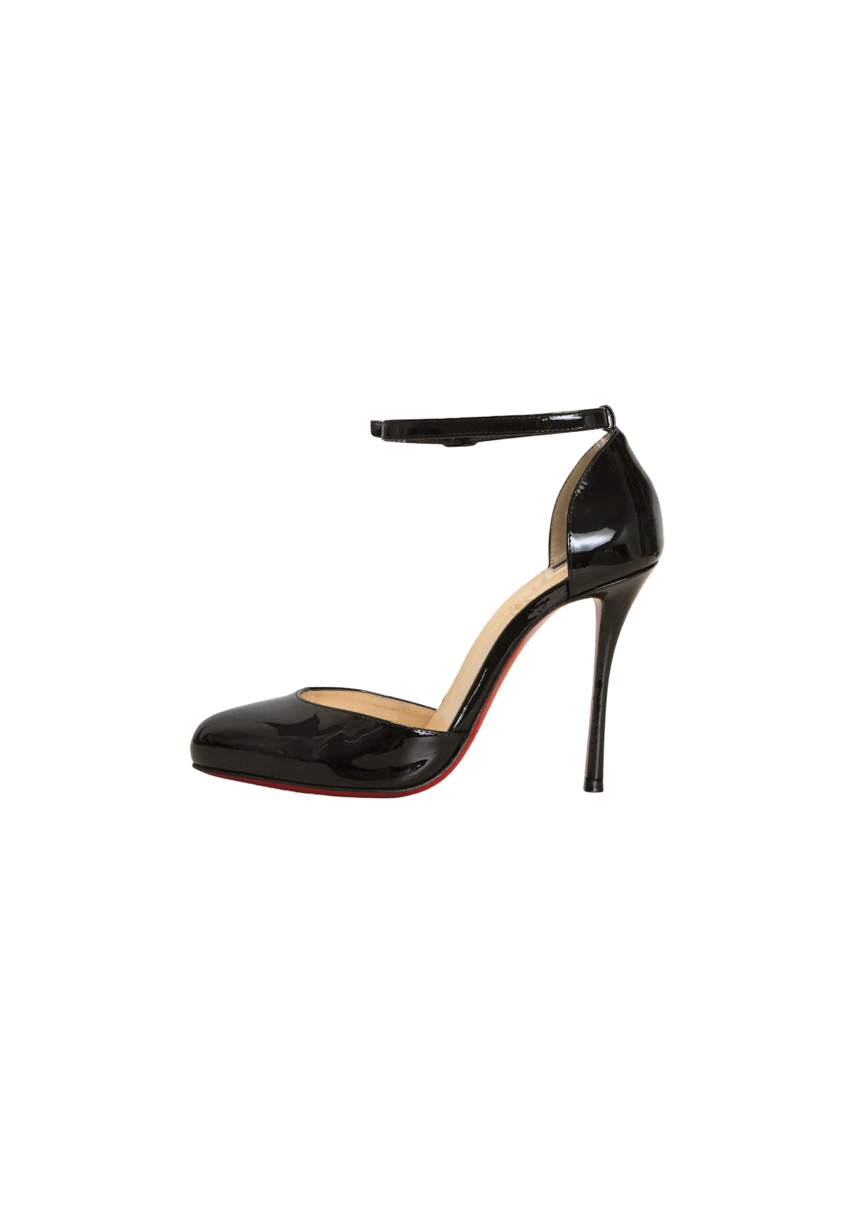 SCARPIN CHRISTIAN LOUBOUTIN PATENT ANKLE STRAP PUMPS PRETO 36