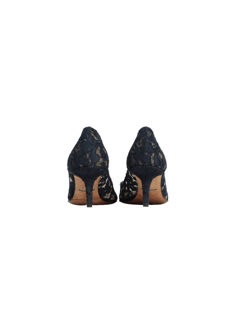 LACE PATTERN CRYSTAL PUMPS 34.5