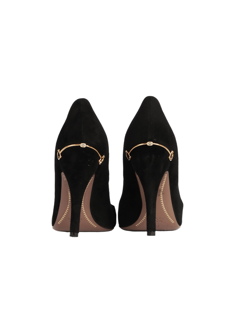 SUEDE HORSEBIT PUMPS 36