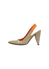 LEATHER SLINGBACK PUMPS 38.5