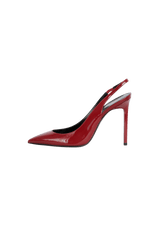 PATENT LEATHER SLINGBACK PUMPS 36