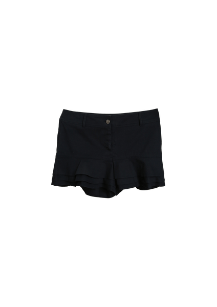 SHORT SAIA CHANEL MINI TIERED RUFFLED SHORTS PRETO ORIGINAL – Gringa