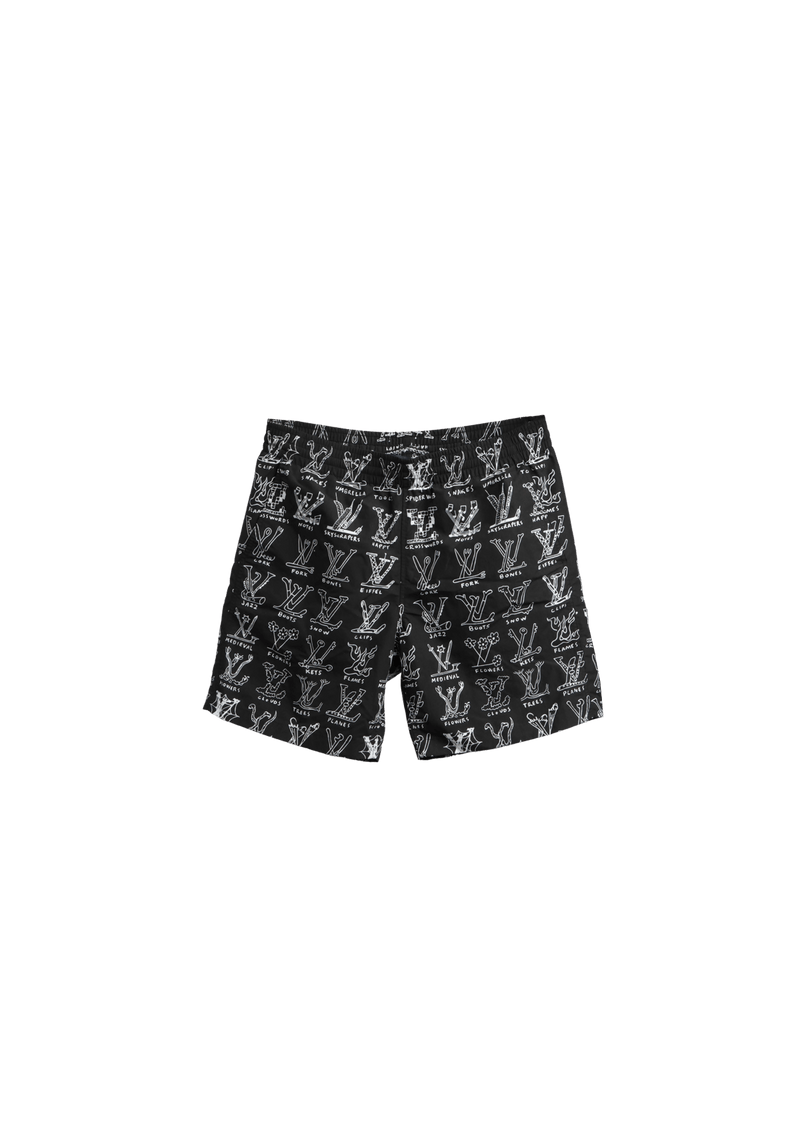 STENCIL-EFFECT MONOGRAM SHORTS M