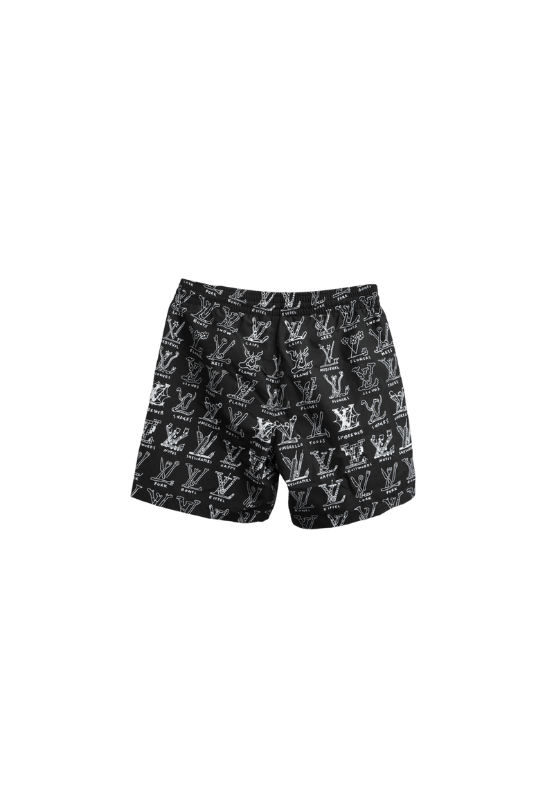 STENCIL-EFFECT MONOGRAM SHORTS M