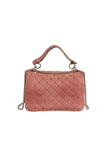 MEDIUM SUEDE ROCKSTUD SPIKE FLAP BAG