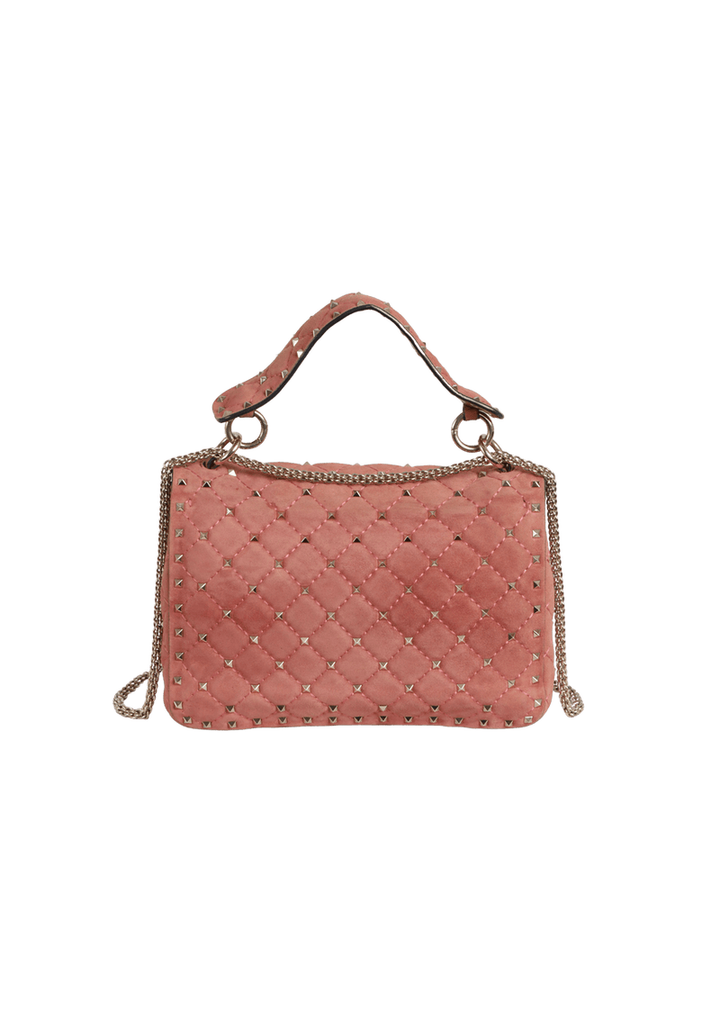 MEDIUM SUEDE ROCKSTUD SPIKE FLAP BAG