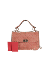 MEDIUM SUEDE ROCKSTUD SPIKE FLAP BAG