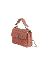 MEDIUM SUEDE ROCKSTUD SPIKE FLAP BAG