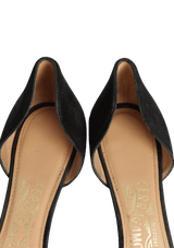 SUEDE BOW D'ORSAY PUMPS 38