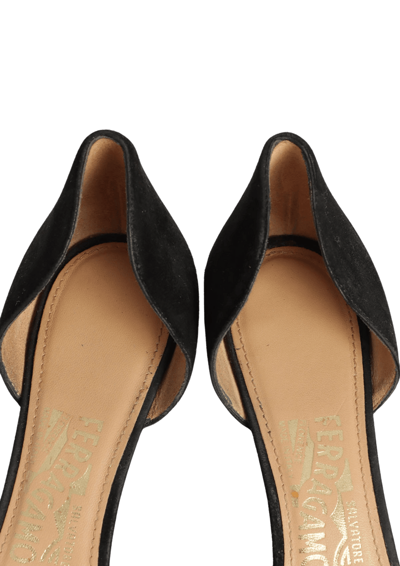 SUEDE BOW D'ORSAY PUMPS 38