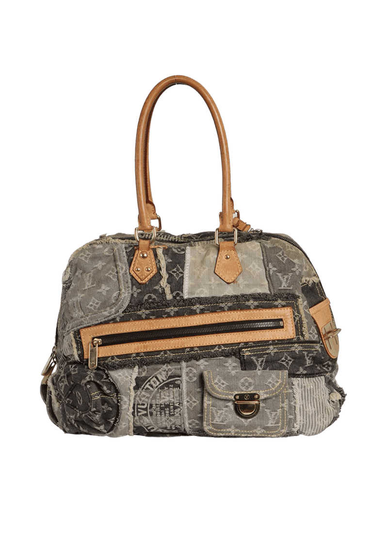 MONOGRAM DENIM PATCHWORK BOWLY BAG