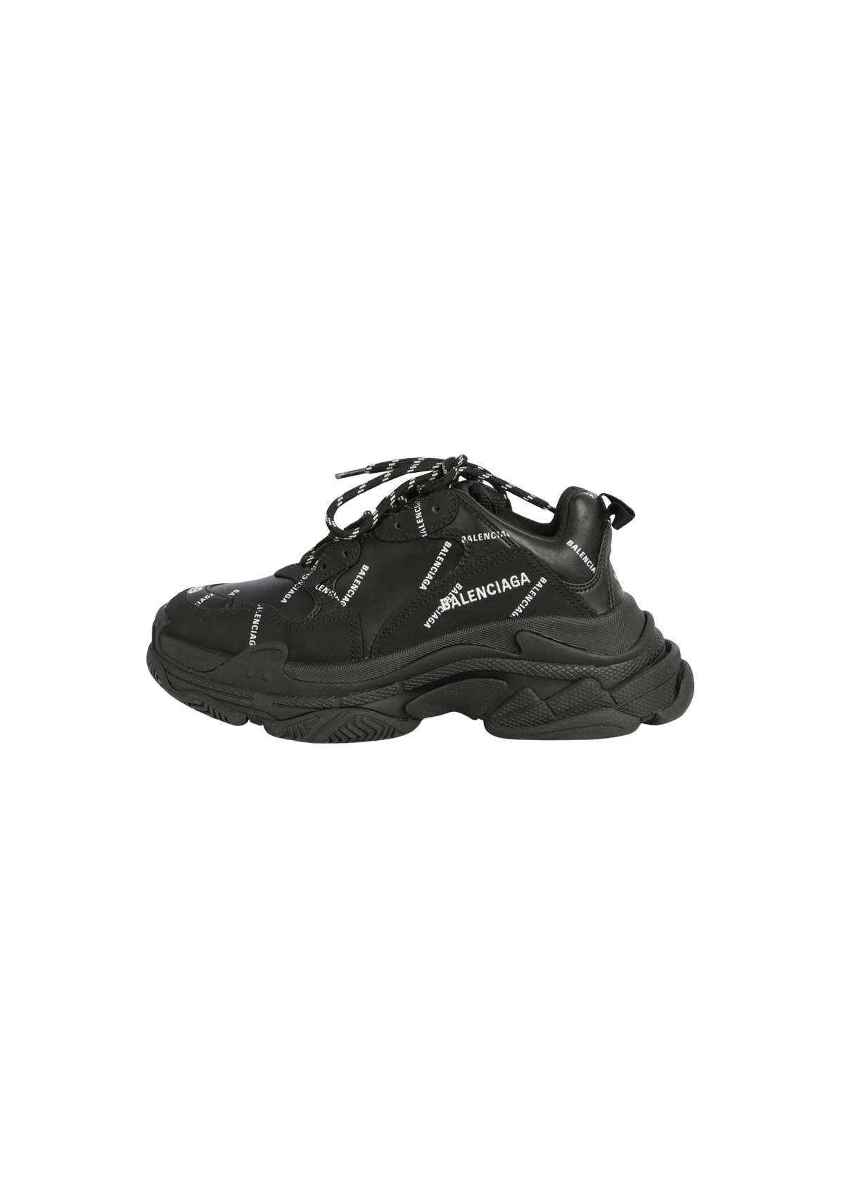 TÊNIS BALENCIAGA TRIPLE S ALLOVER LOGO SNEAKERS PRETO 37 ORIGINAL