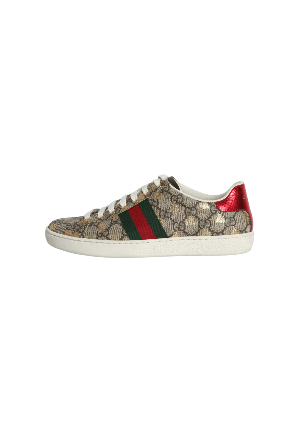 GUCCI Ace Crystal Bee グッチ　スニーカー 34 TÊNIS CANO BAIXO GUCCI GG SUPREME BEES ACE SNEAKERS 34.5 ORIGINAL