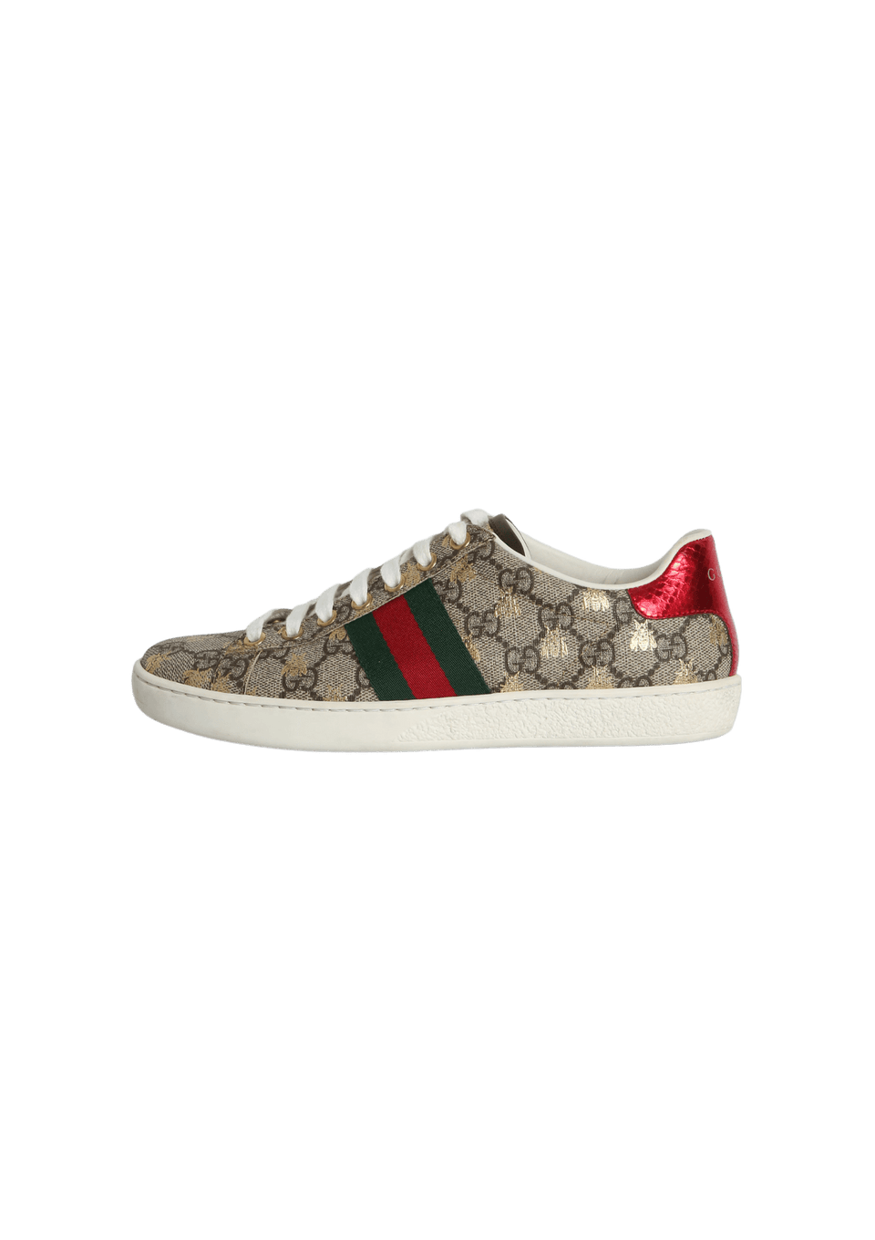 TÊNIS CANO BAIXO GUCCI GG SUPREME BEES ACE SNEAKERS 34.5 ORIGINAL