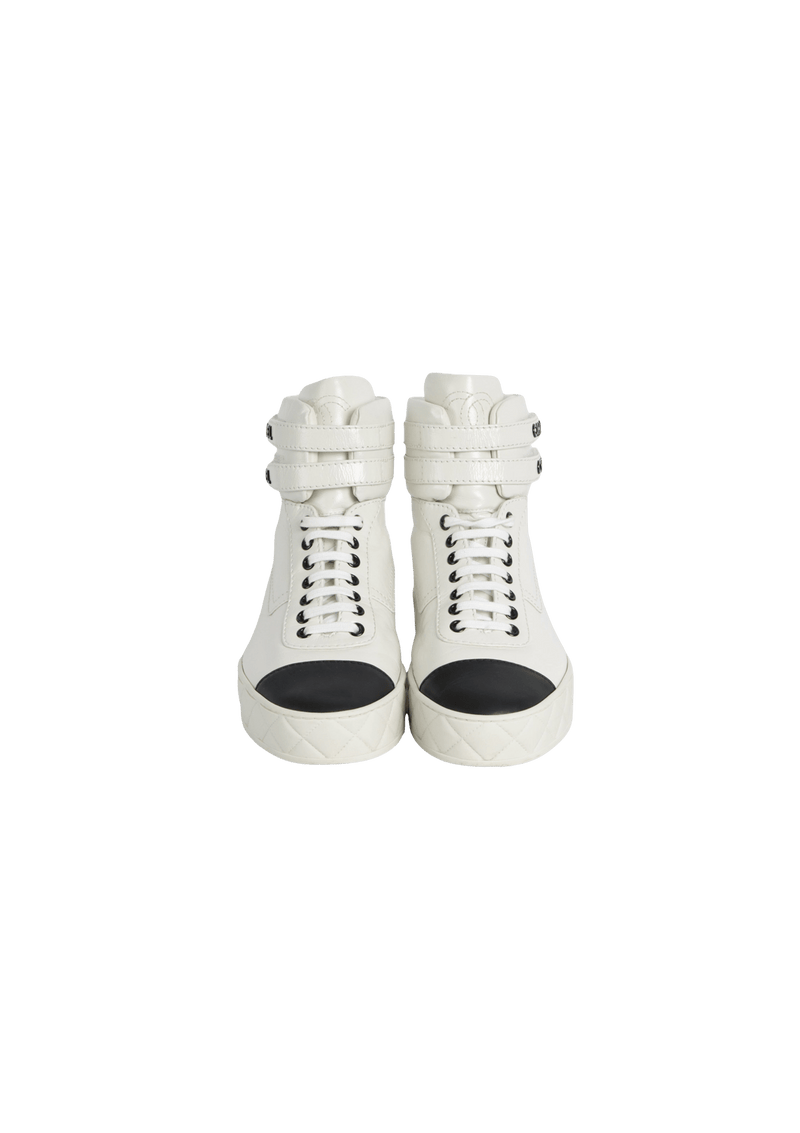 LOGO HIGH TOP LEATHER SNEAKERS 38.5