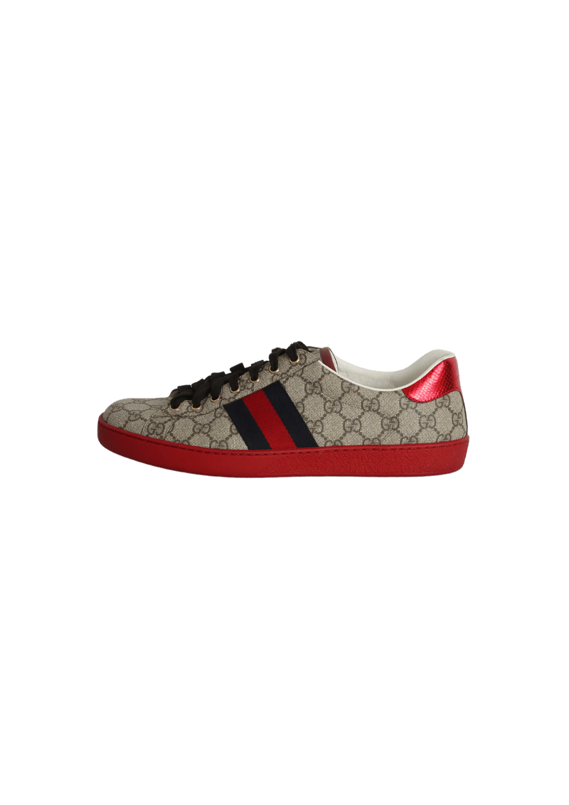 T NIS GUCCI ACE GG SUPREME SNEAKERS BEGE 44 ORIGINAL Gringa