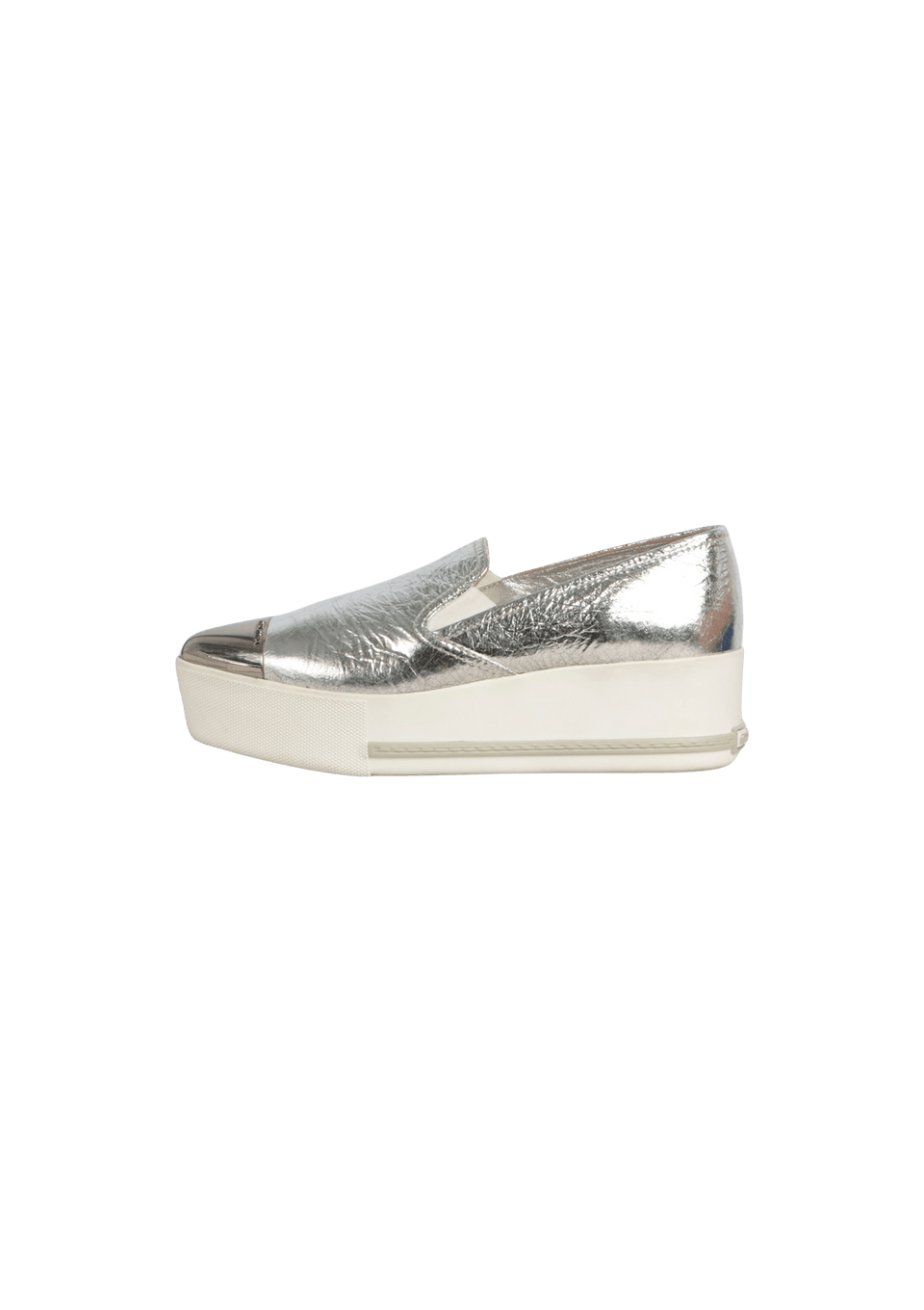 LEATHER METAL CAP TOE SNEAKERS 36