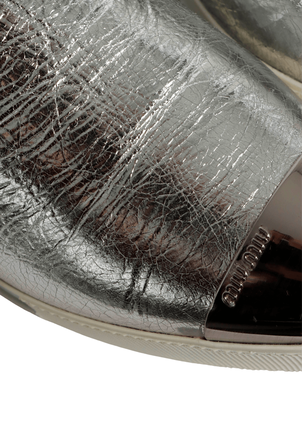 LEATHER METAL CAP TOE SNEAKERS 36