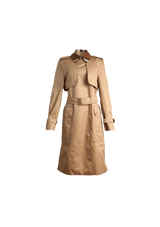 LONG CHECK COLLAR TRENCH COAT 36