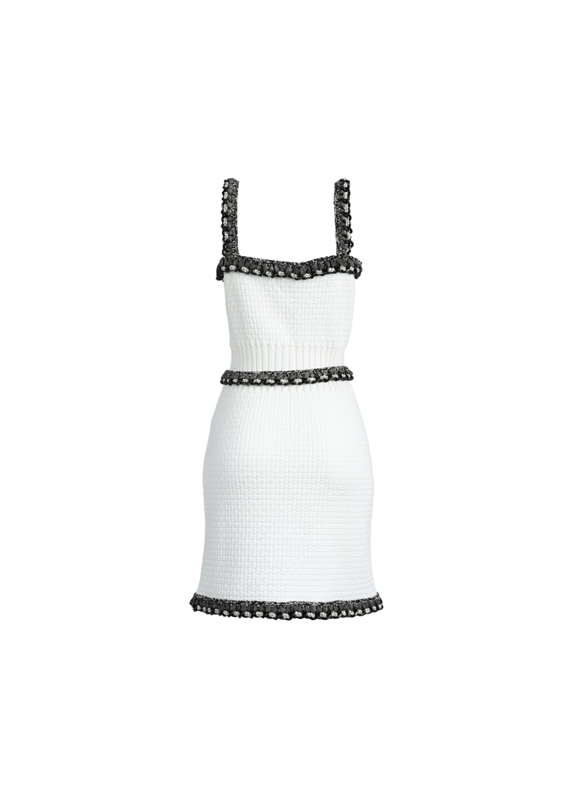 VESTIDO CHANEL CHAIN EMBELLISHED DRESS 38 BRANCO ORIGINAL – Gringa