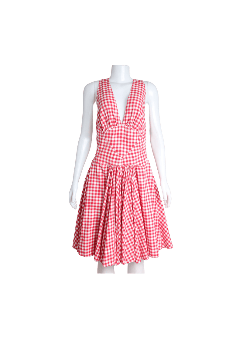 Red and white cheap gingham dress