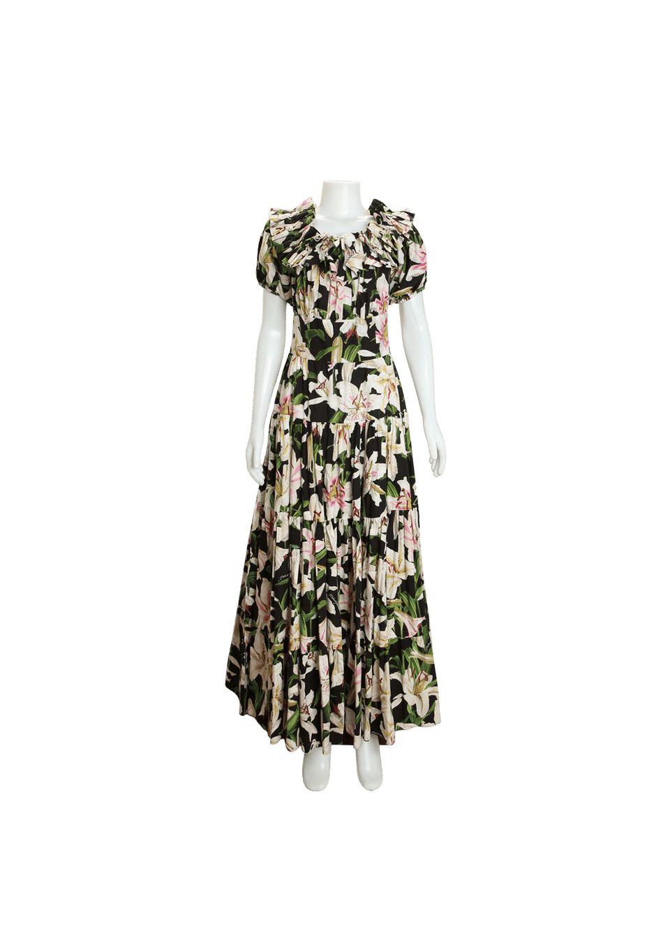 VESTIDO DOLCE GABBANA FLORAL MIDI DRESS 42 ESTAMPADO ORIGINAL
