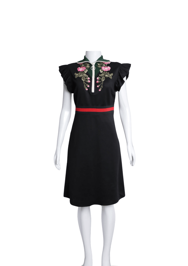 FLORAL EMBROIDED MINI DRESS P