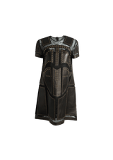 LEATHER STUDS MINI DRESS 38