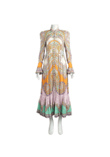 LINEN PRINTED DRESS 38