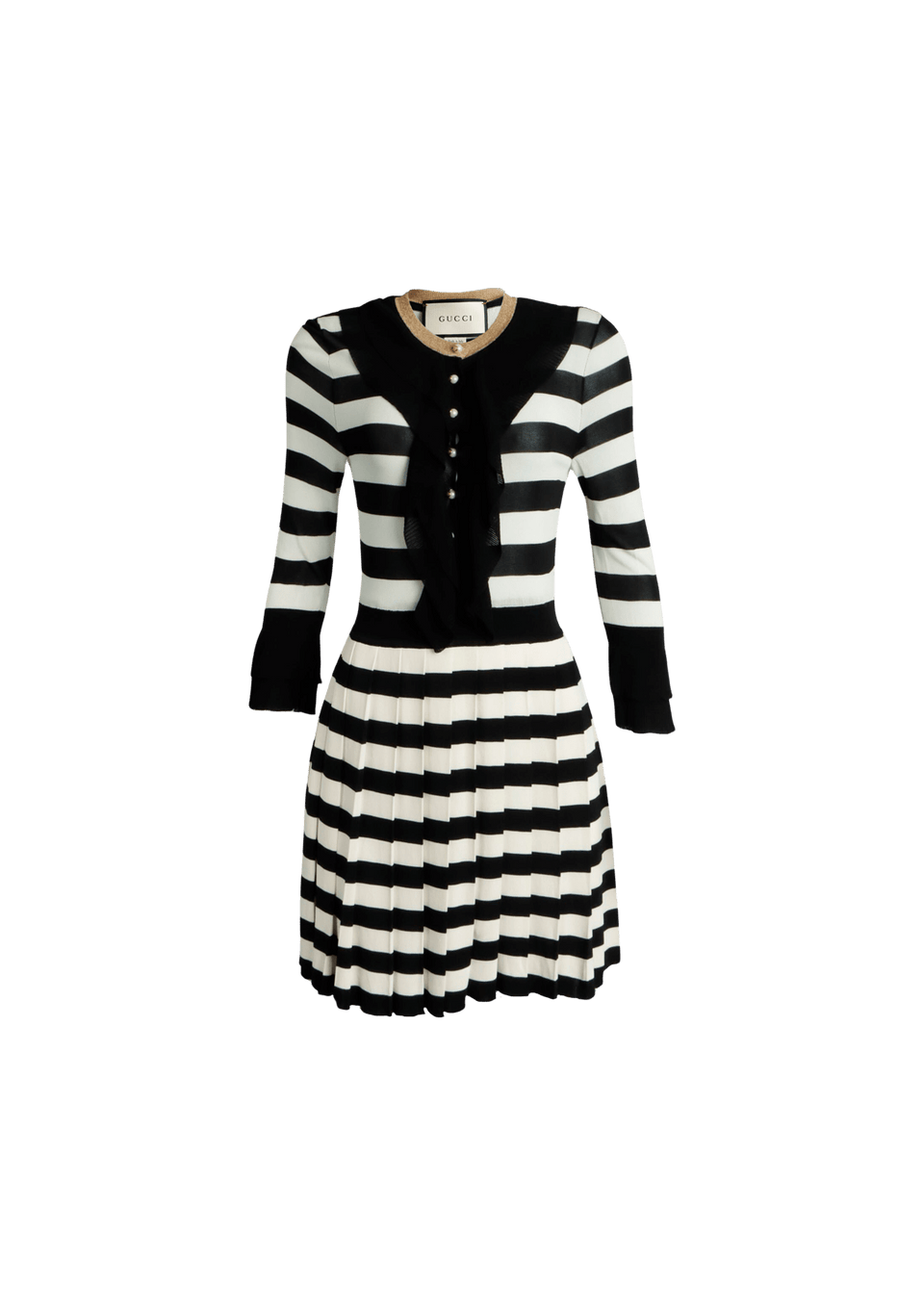 STRIPED KNITTED MIDI DRESS PP