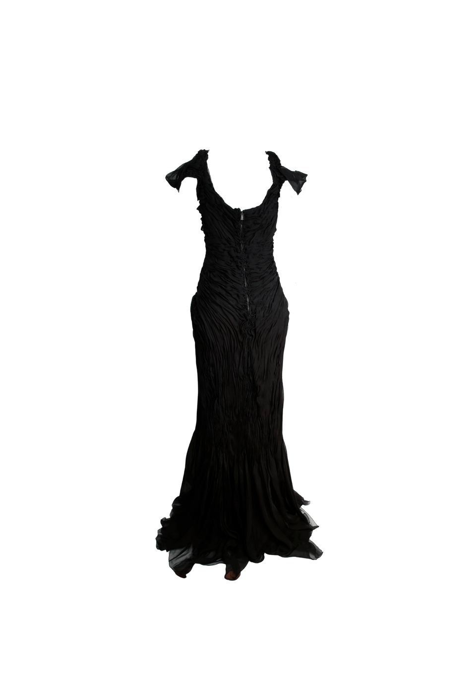 DRAPED FLORAL LONG DRESS 40