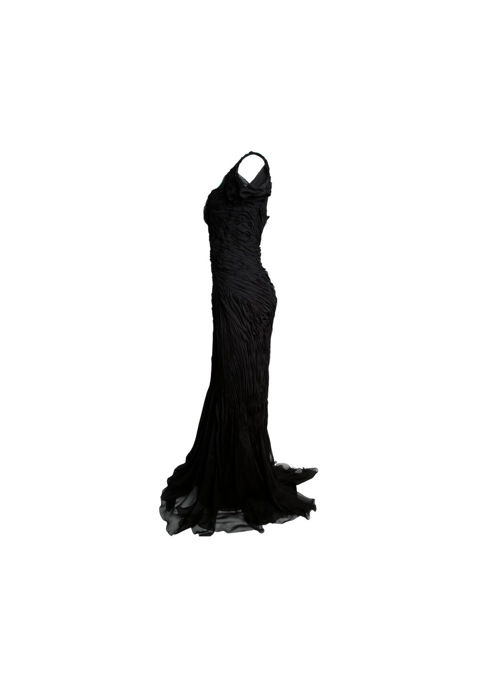 DRAPED FLORAL LONG DRESS 40