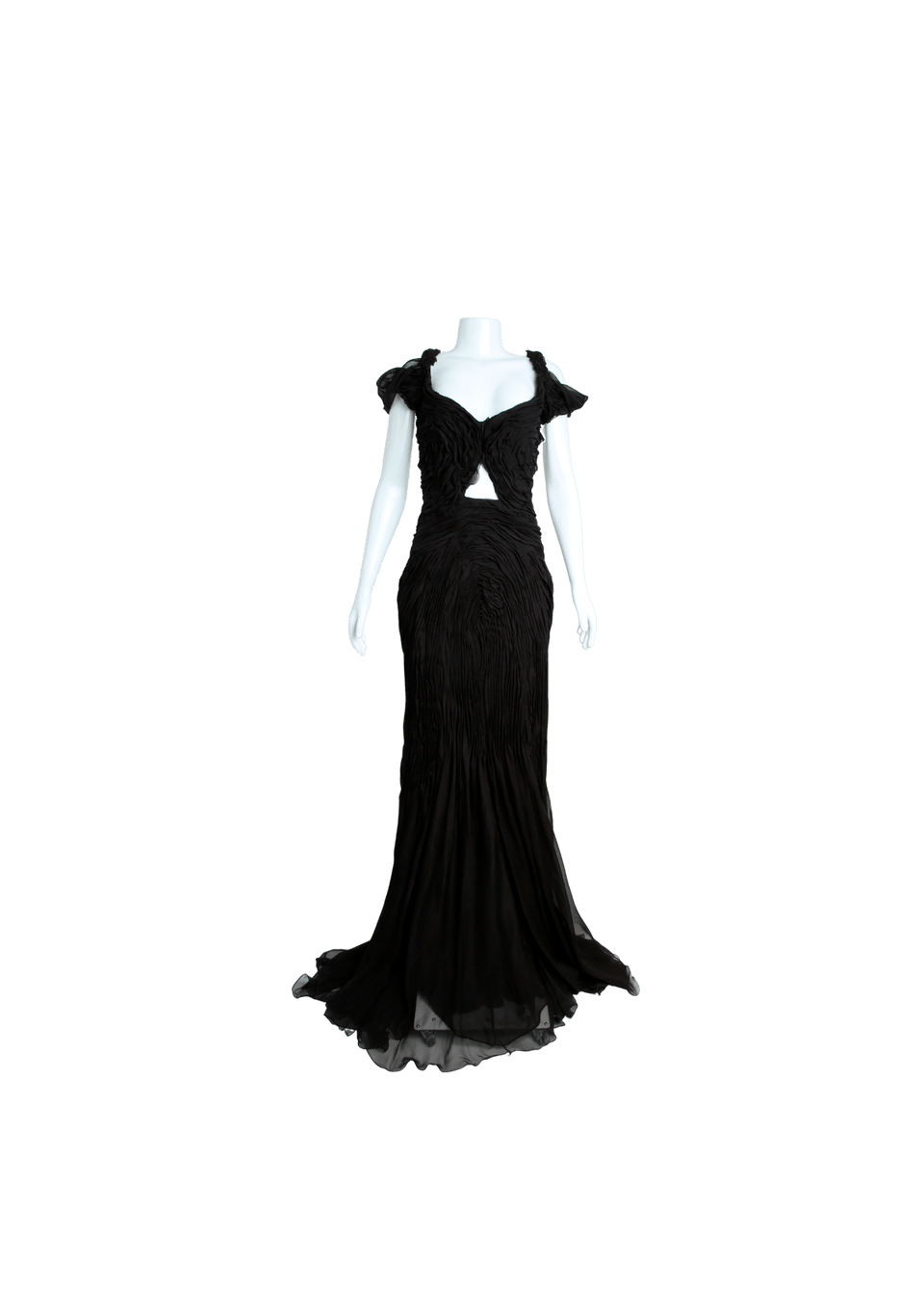DRAPED FLORAL LONG DRESS 40