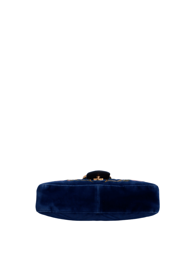 GG MARMONT EMBROIDERED VELVET MEDIUM BAG