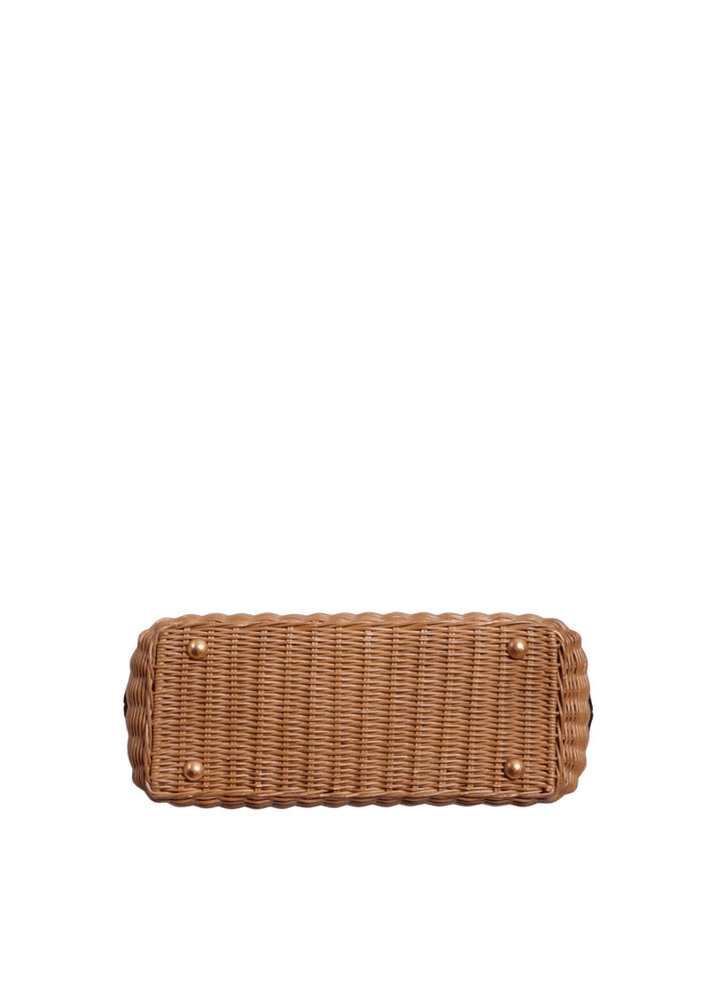 WICKER OBLIQUE BASKET BAG