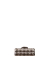 METAL AND STRASS CRYSTAL FLAP BAG NECKLACE