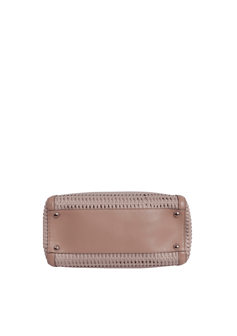 SMALL WOVEN SATIN SATCHEL BAG