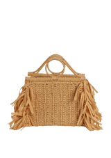 BOLSA TOTE COM ALÇA DE RATTAN