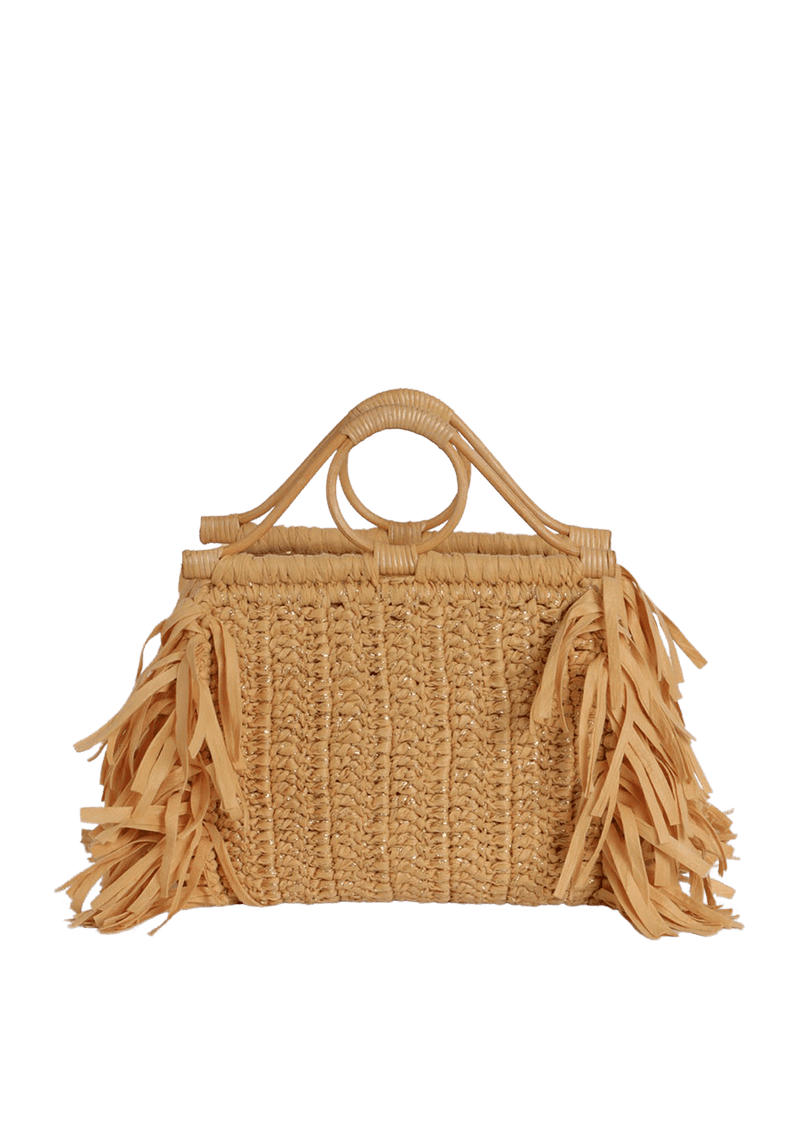 BOLSA TOTE COM ALÇA DE RATTAN