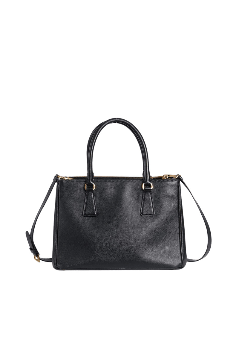 SMALL SAFFIANO LUX DOUBLE ZIP GALLERIA SATCHEL