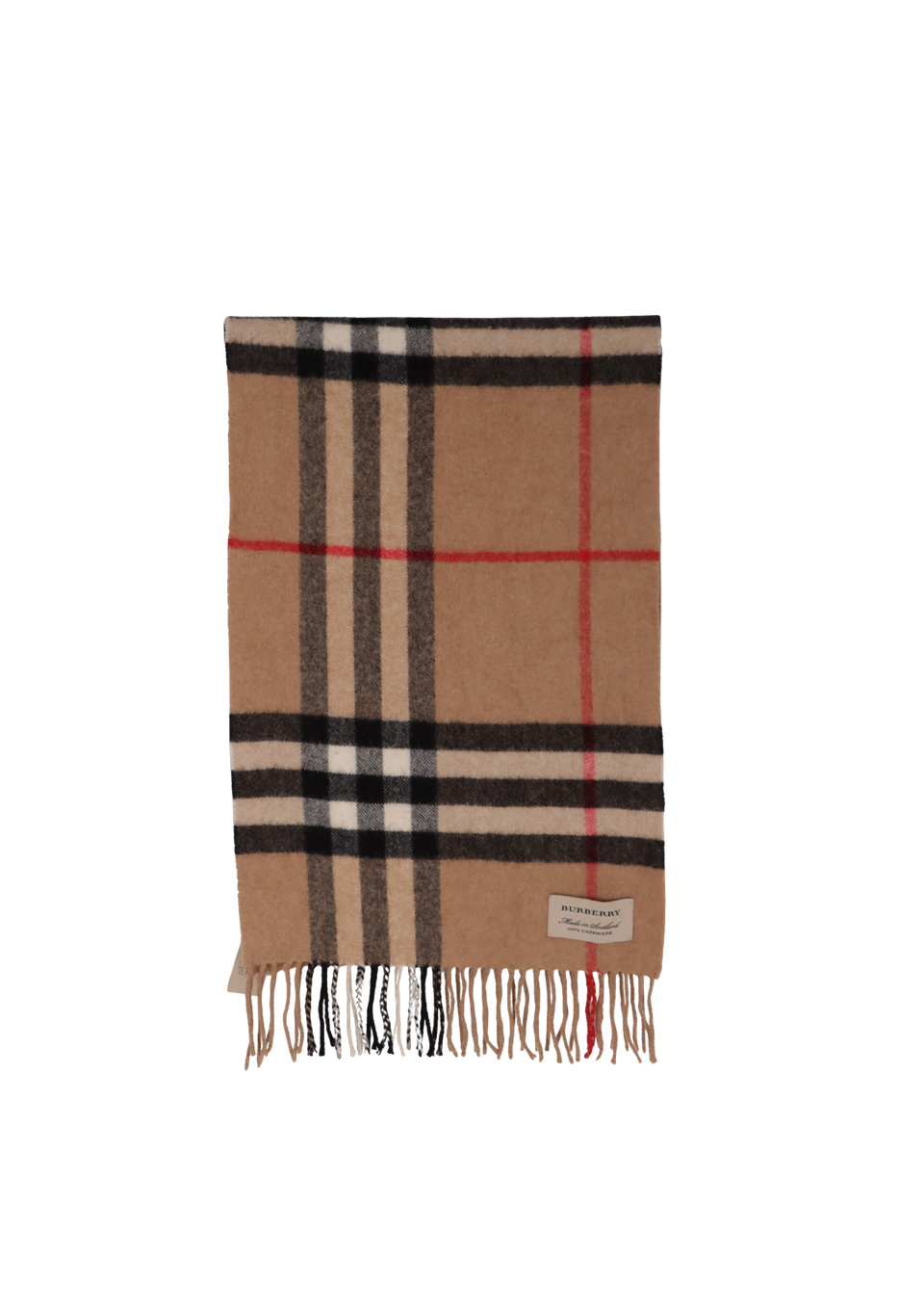 CACHECOL ESSóRIO BURBERRY CASHMERE HOUSE CHECK FRINGE SCARF BEGE