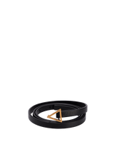 TRIANGLE SKINNY LEATHER BELT 80