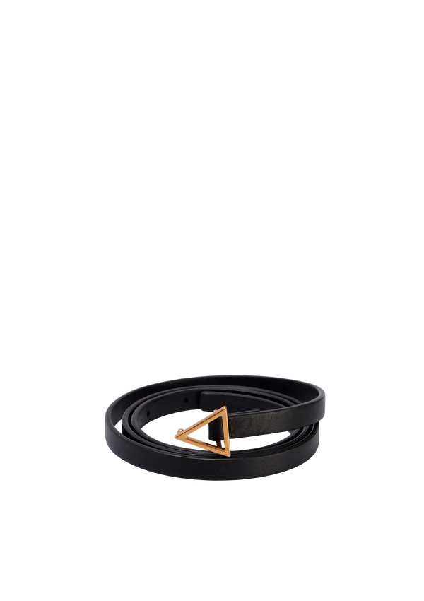TRIANGLE SKINNY LEATHER BELT 80