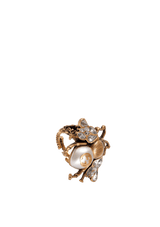 PEARL AND CRYSTAL BEE RING