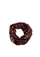 LEOPARD SNOOD INFINITY SILK SCARF