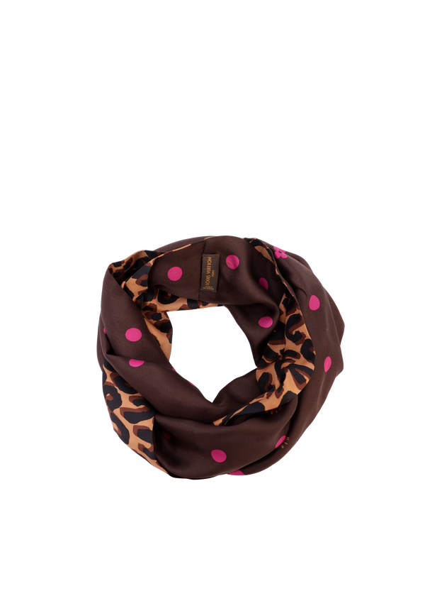 LEOPARD SNOOD INFINITY SILK SCARF