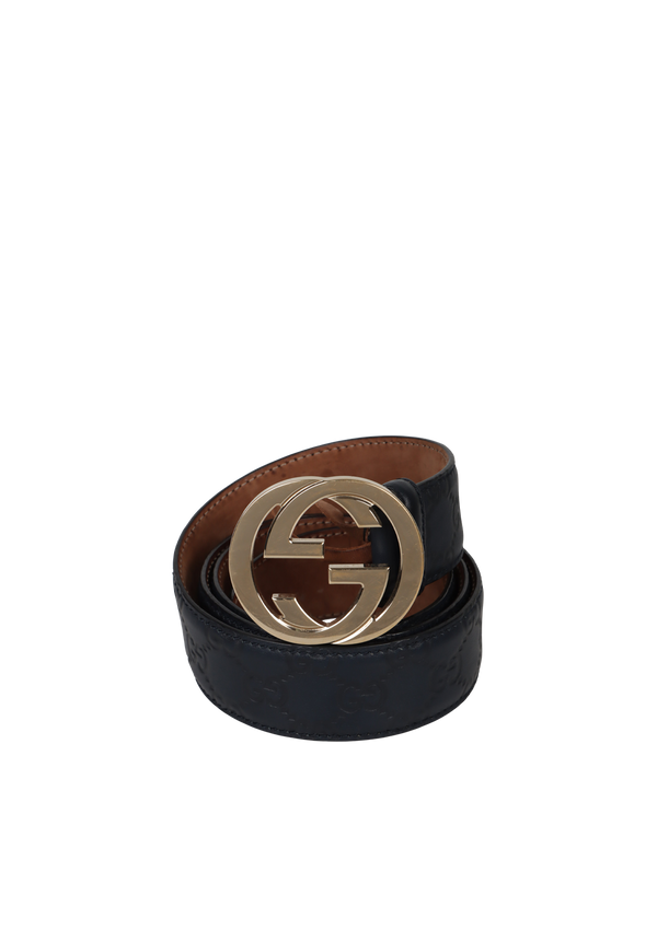 GUCCISSIMA INTERLOCKING G LOGO BELT 100