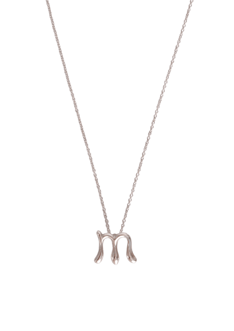 ALPHABET LETTER 'M' PENDANT NECKLACE