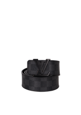 DAMIER GRAPHITE INITIALES BELT 90