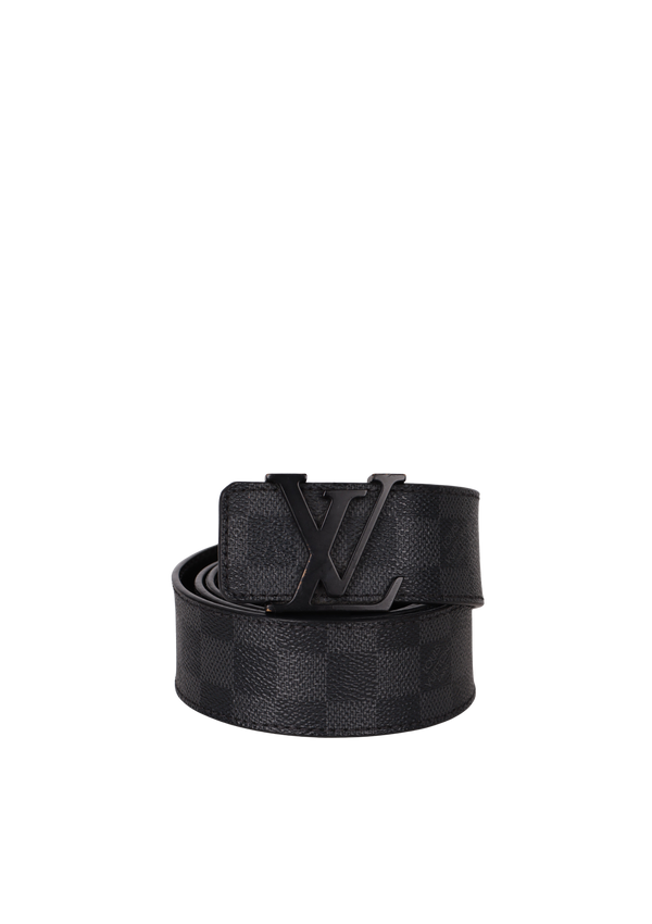 DAMIER GRAPHITE INITIALES BELT 90